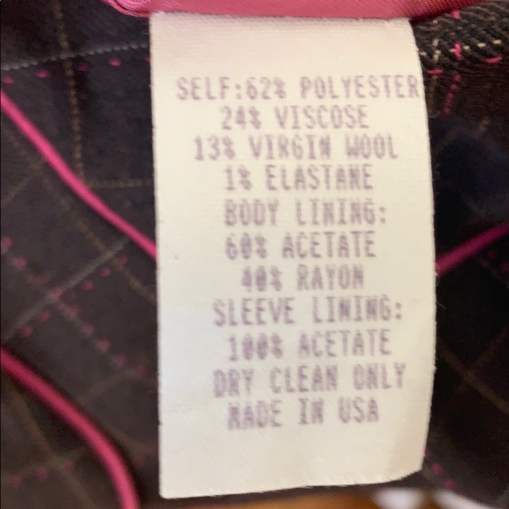 Nanette Lepore fitted plaid blazer with lining - Picture 3 of 4
